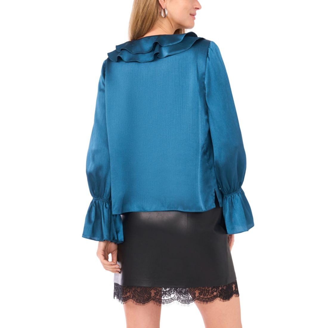 Vince Camuto Women's Ruffled V-Neck Bell-Sleeve Blouse