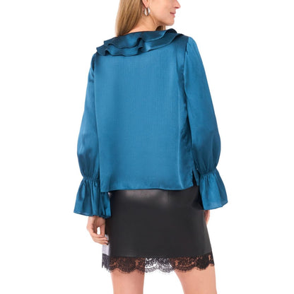 Vince Camuto Women's Ruffled V-Neck Bell-Sleeve Blouse