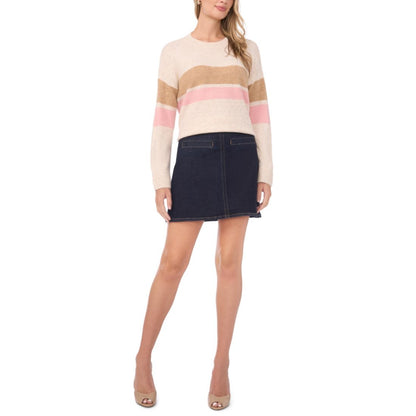 Vince Camuto Women's 2 Stripe Long-Sleeve Sweater