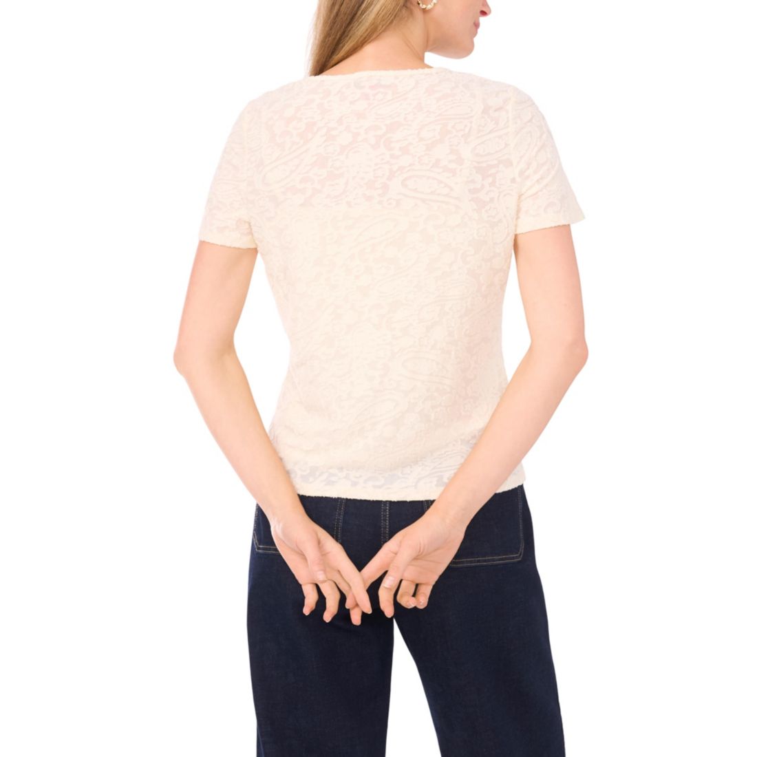Vince Camuto Women's Crewneck Short Sleeve Top