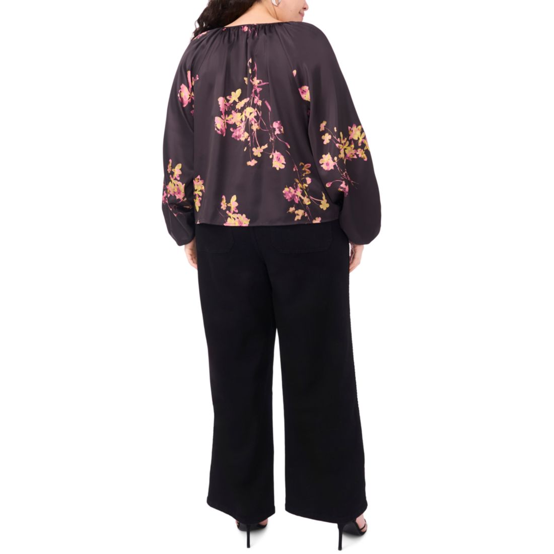 Vince Camuto Plus Size Printed Tie Neck Blouse