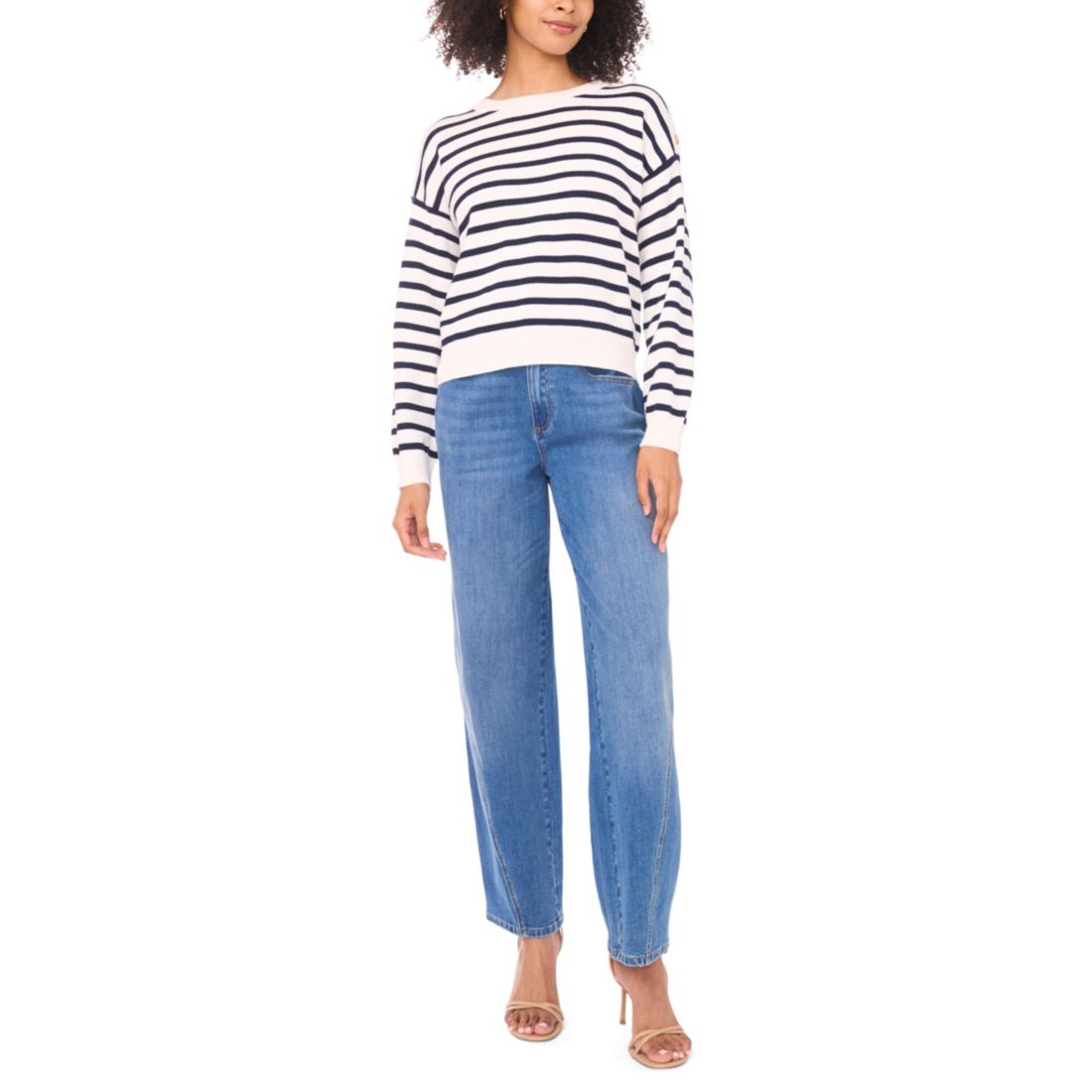 Vince Camuto Women's Striped Pull-On Sweater