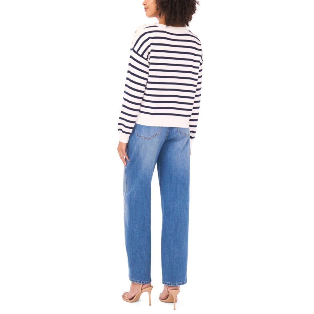 Vince Camuto Women's Striped Pull-On Sweater