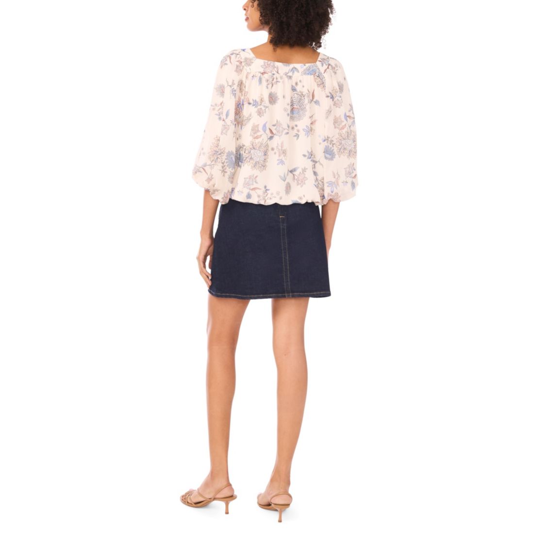 Vince Camuto Women's Square Neck Bubble Blouse
