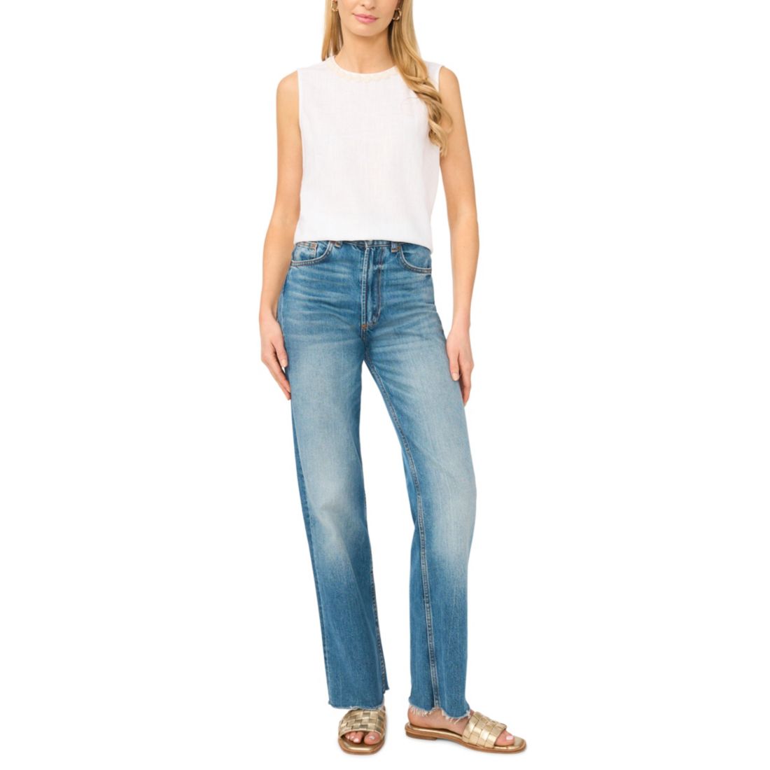 Vince Camuto Women's Sleeveless Crewneck Blouse