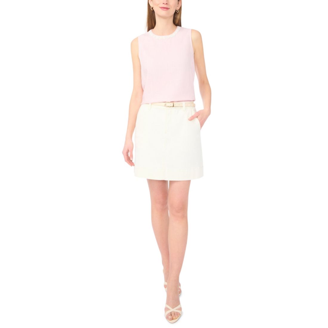 Vince Camuto Women's Sleeveless Crewneck Blouse