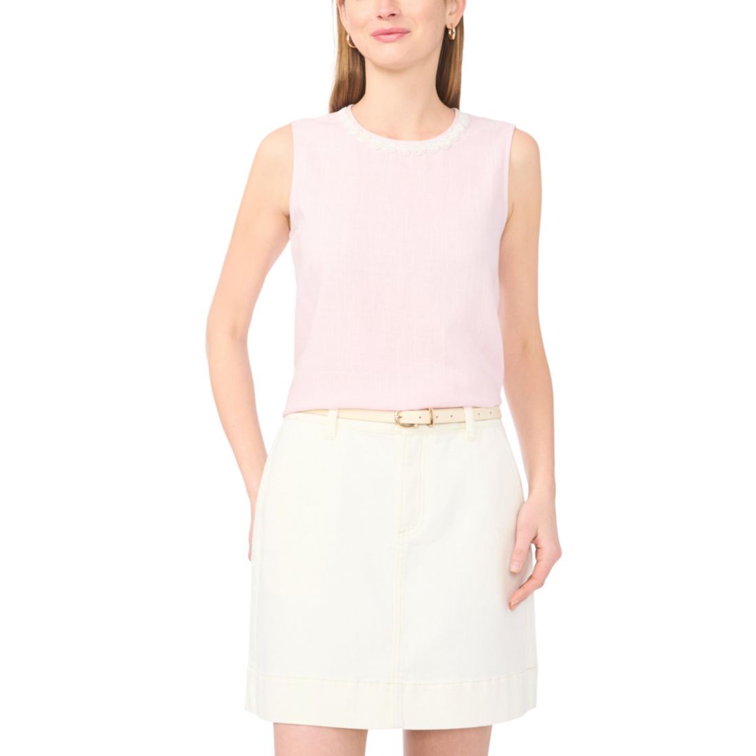 Vince Camuto Women's Sleeveless Crewneck Blouse