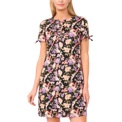 CeCe Women's Crew Neck Bow Detail Mini Dress