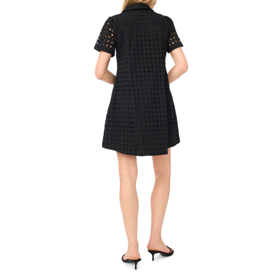 CeCe Women's Collared Short-Sleeve Babydoll Mini Dress