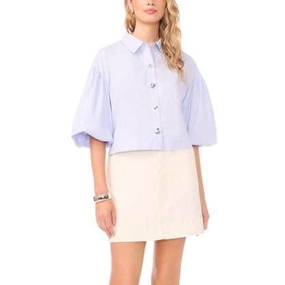 Vince Camuto Women's Bubble Short-Sleeve Button-Up Shirt