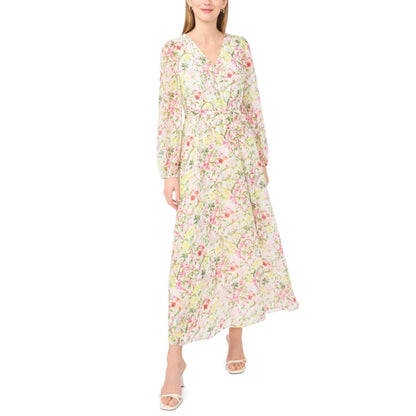 Vince Camuto Women's V-Neck Wrap Front Maxi Dress