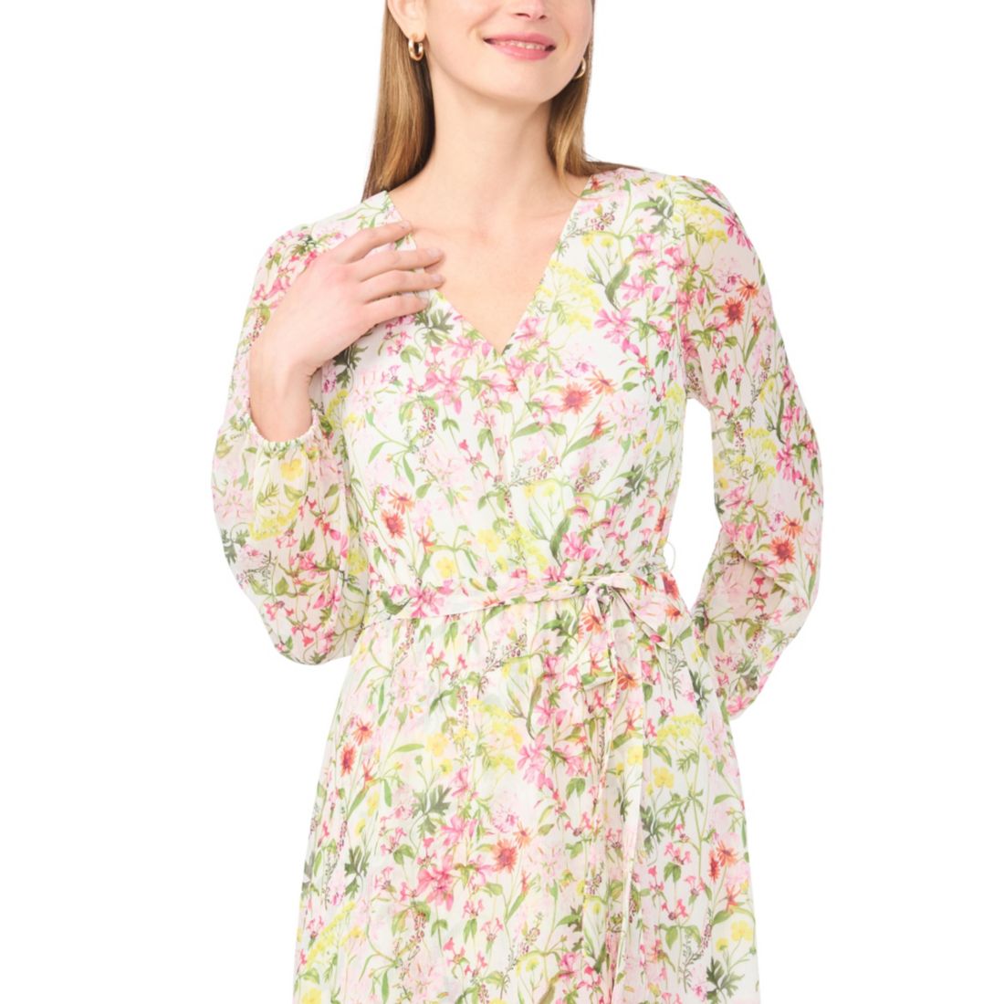 Vince Camuto Women's V-Neck Wrap Front Maxi Dress