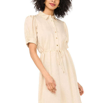 Vince Camuto Women's Collared Neck Midi Shirt Dress