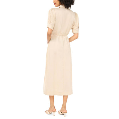 Vince Camuto Women's Collared Neck Midi Shirt Dress