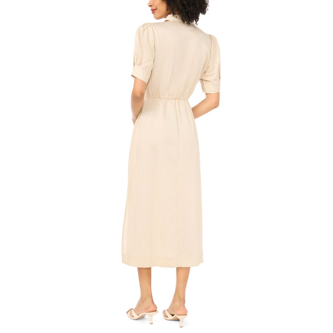 Vince Camuto Women's Collared Neck Midi Shirt Dress