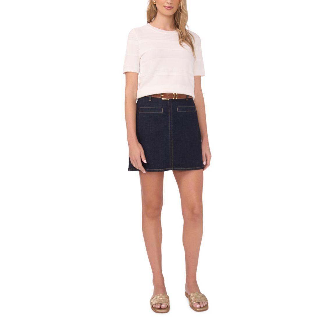 Vince Camuto Women's Crew Neck Pull-On Sweater