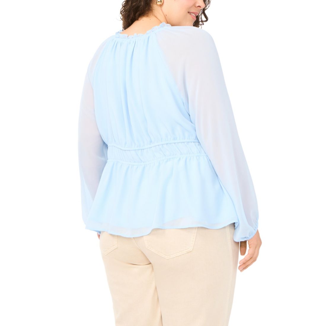 Vince Camuto Plus Size V-Neck Long-Sleeve Top