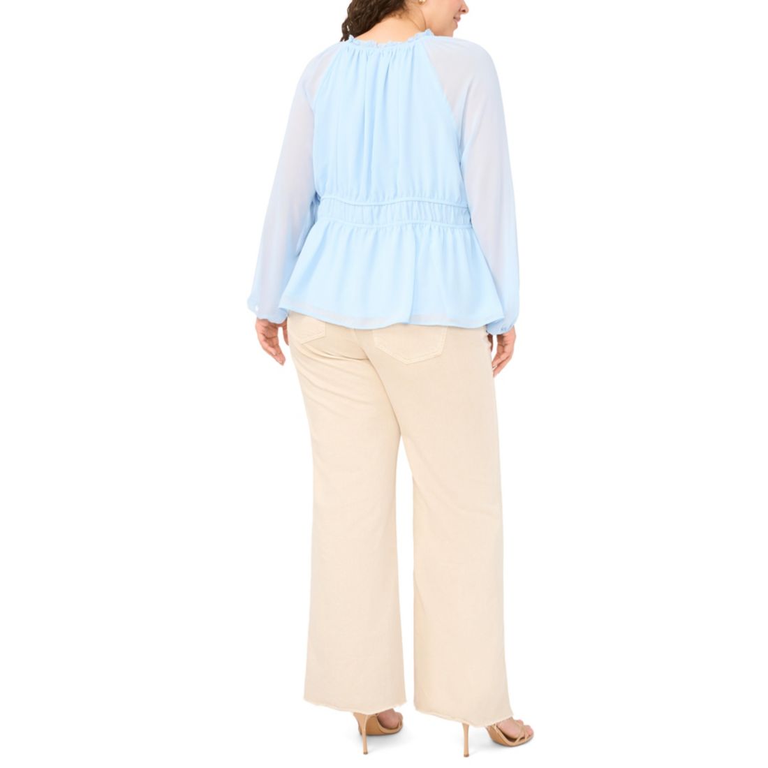 Vince Camuto Plus Size V-Neck Long-Sleeve Top