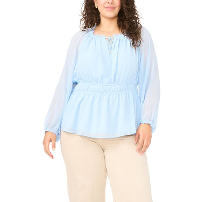 Vince Camuto Plus Size V-Neck Long-Sleeve Top
