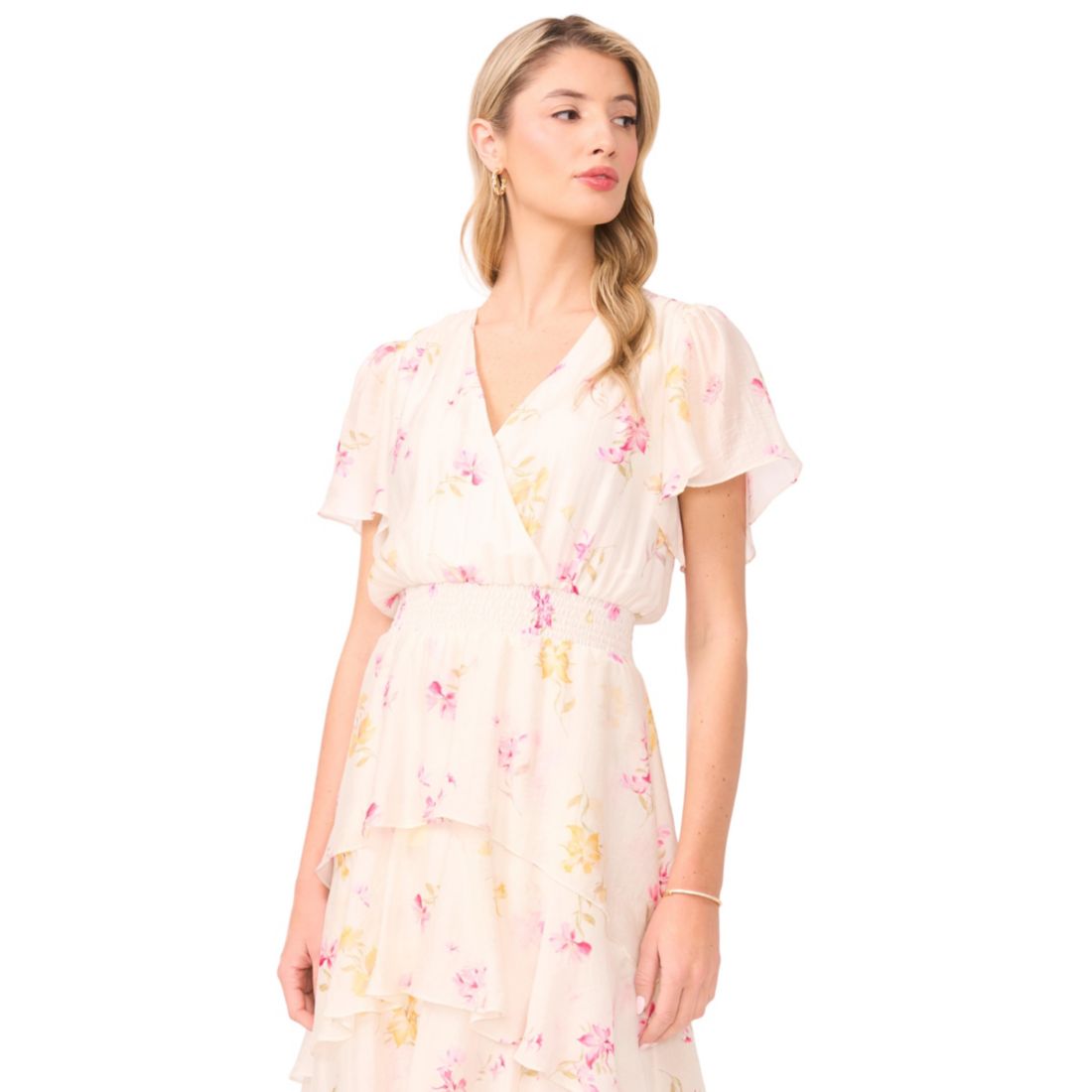 Vince Camuto Women's V-Neck Layered Midi Dress