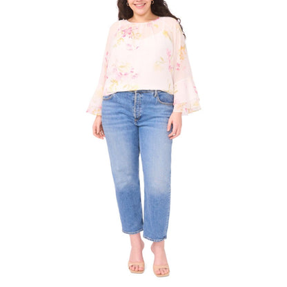 Vince Camuto Plus Size Crew Neck Printed Top