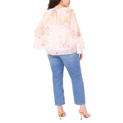 Vince Camuto Plus Size Crew Neck Printed Top