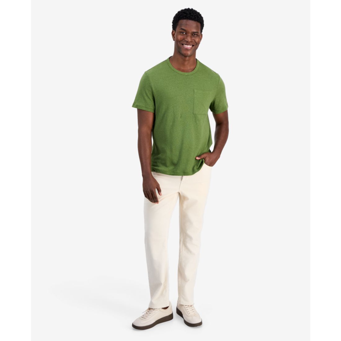Michael Kors Men's Linen and Cotton Pocket T-Shirt