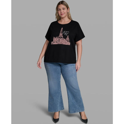 Karl Lagerfeld Paris Plus Size Crewneck Graphic T-Shirt