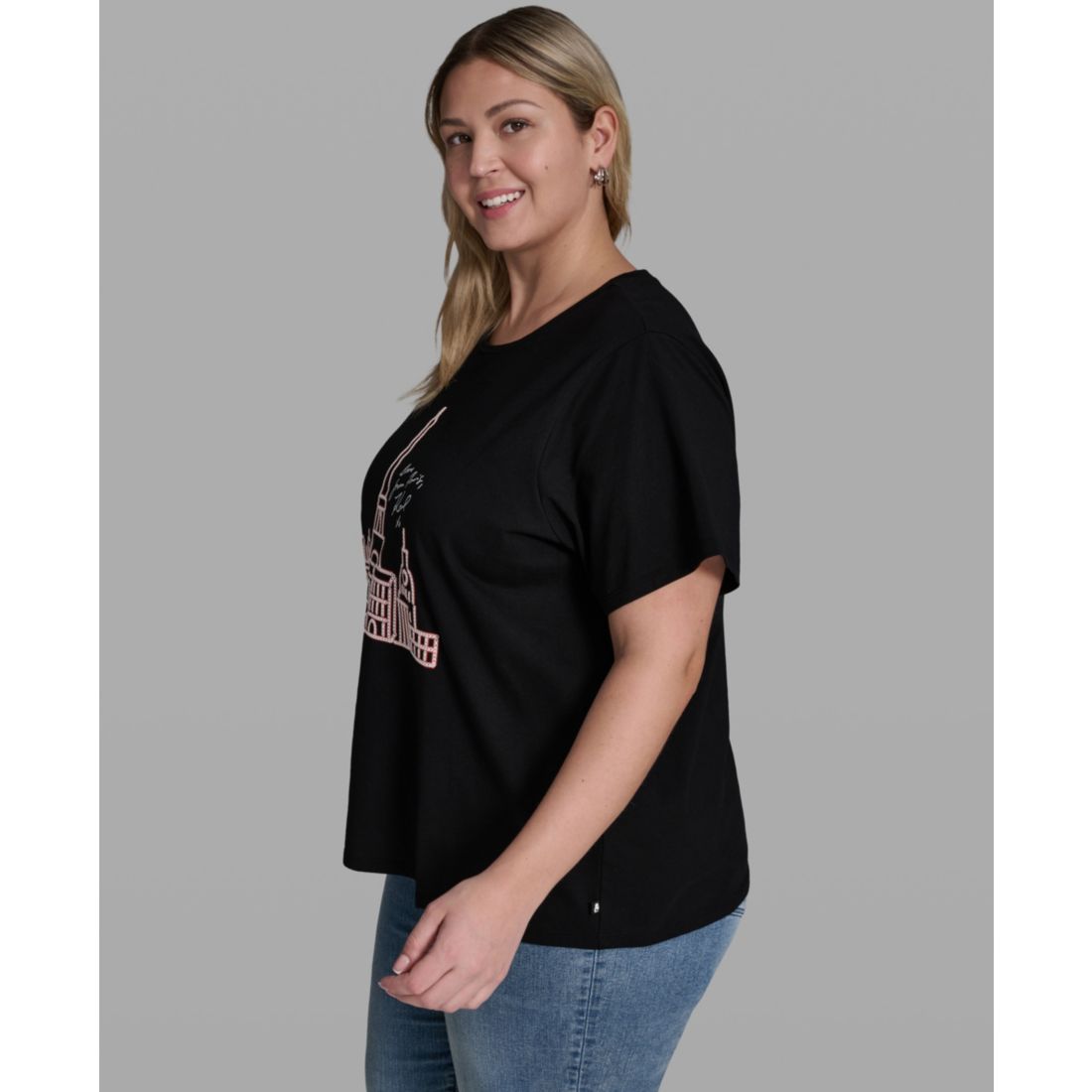 Karl Lagerfeld Paris Plus Size Crewneck Graphic T-Shirt