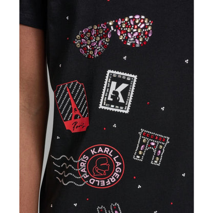 Karl Lagerfeld Paris Women's Logo Motif Crewneck T-Shirt