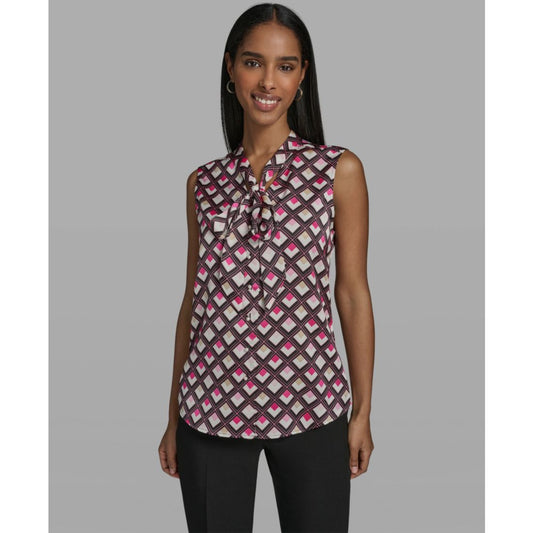 Karl Lagerfeld Paris Women's V-Neck Woven Blouse