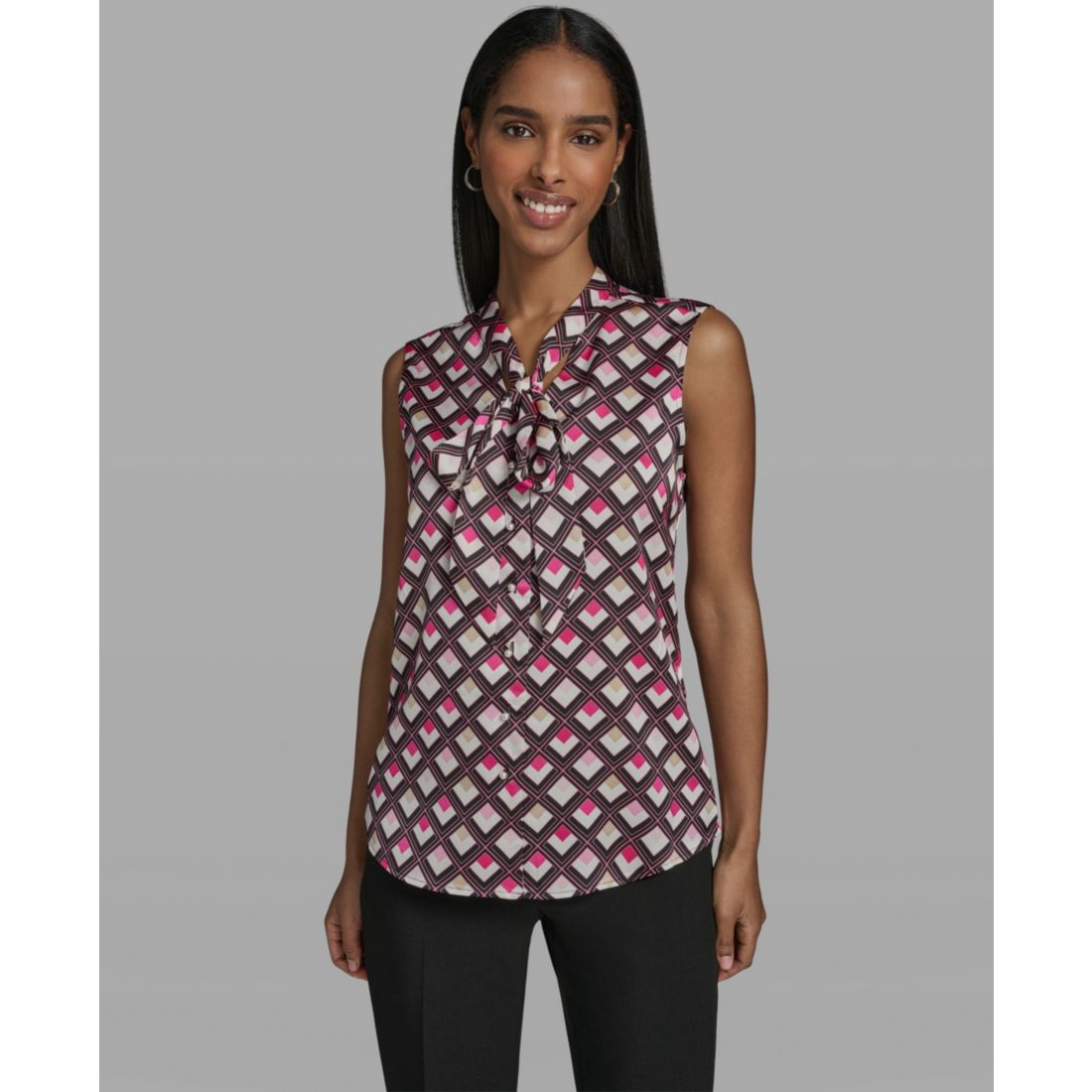 Karl Lagerfeld Paris Women's V-Neck Woven Blouse