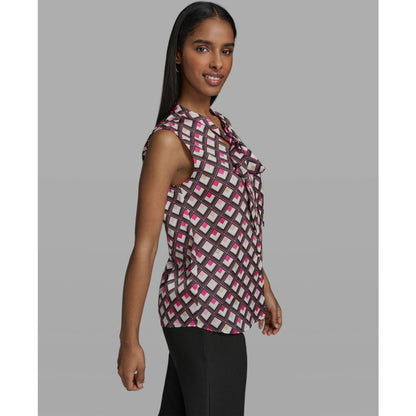 Karl Lagerfeld Paris Women's V-Neck Woven Blouse