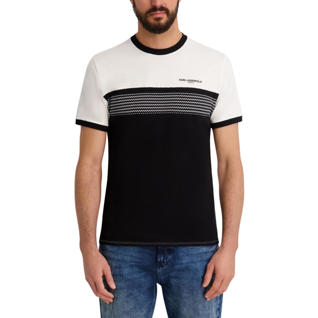 Karl Lagerfeld Paris Men's Color Block T-Shirt