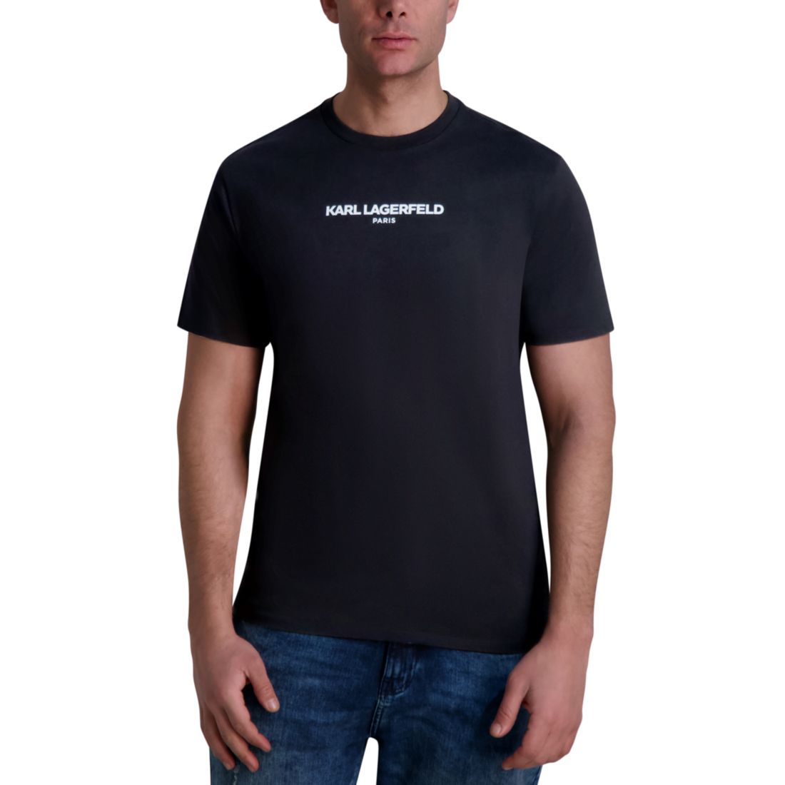 Karl Lagerfeld Paris Men's Short Sleeve Crewneck Logo T-Shirt