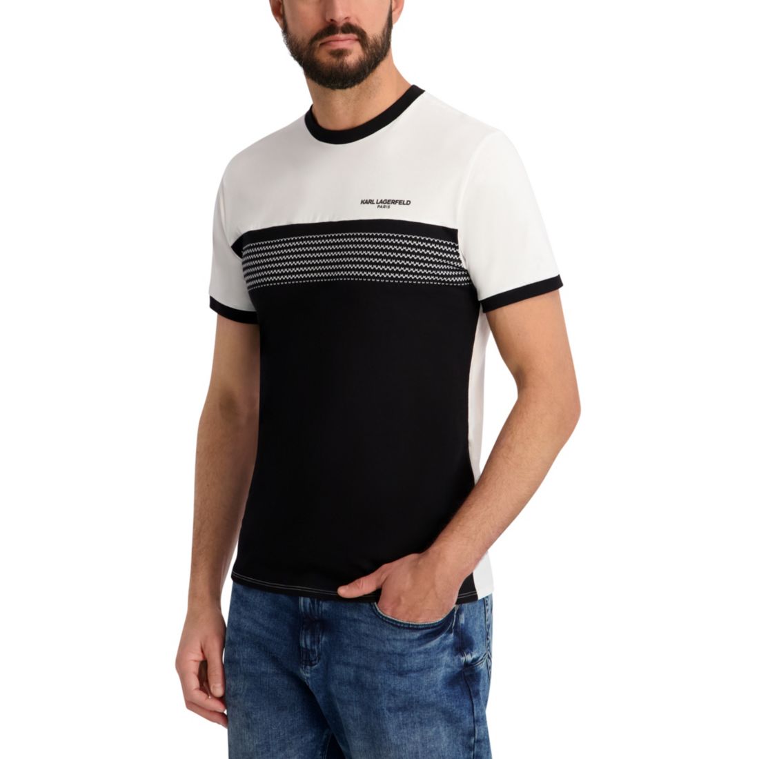 Karl Lagerfeld Paris Men's Color Block T-Shirt