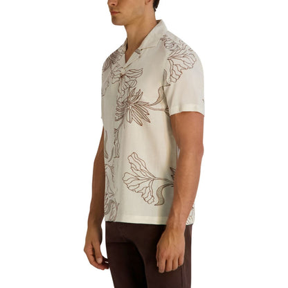 Karl Lagerfeld Paris Men's Regular-Fit Short-Sleeve Printed Floral Shirt