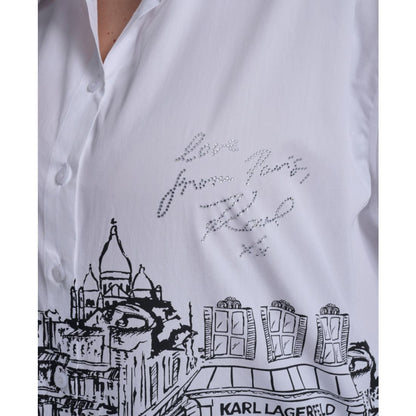 Karl Lagerfeld Paris Plus Size Paris Scene Poplin Short-Sleeve Top