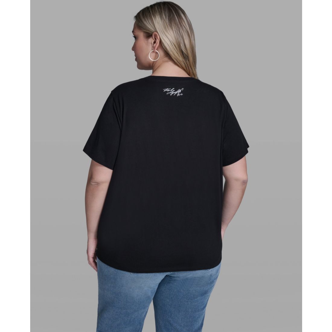 Karl Lagerfeld Paris Plus Size Short-Sleeve Crew Neck Top