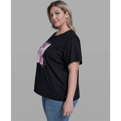 Karl Lagerfeld Paris Plus Size Short-Sleeve Crew Neck Top