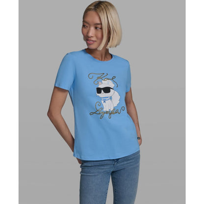 Karl Lagerfeld Paris Women's Short-Sleeve Crewneck T-Shirt