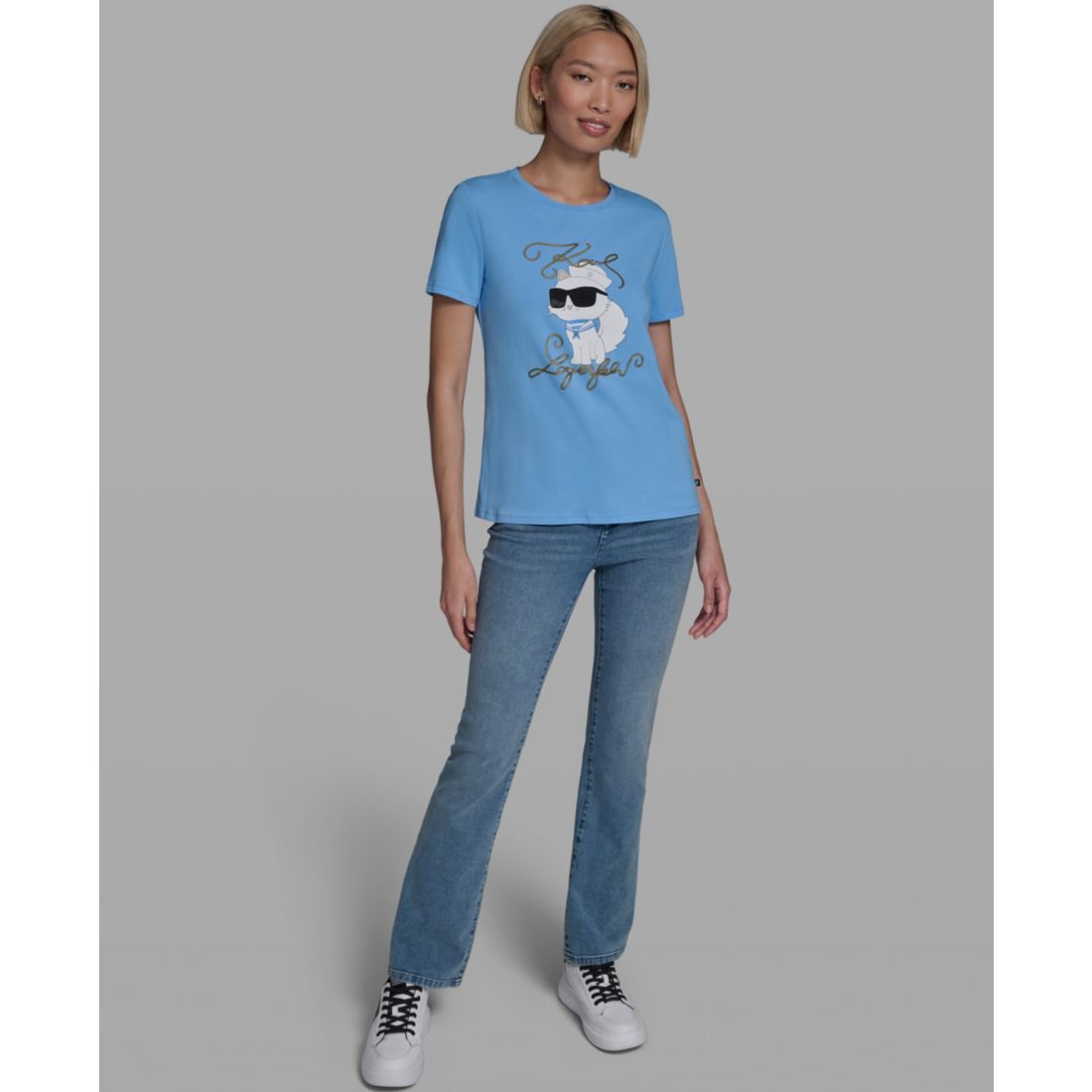 Karl Lagerfeld Paris Women's Short-Sleeve Crewneck T-Shirt