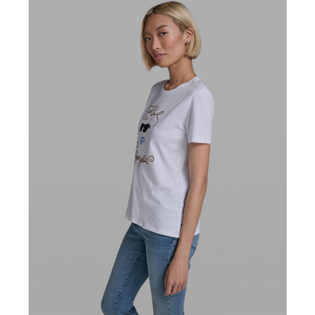 Karl Lagerfeld Paris Women's Short-Sleeve Crewneck T-Shirt
