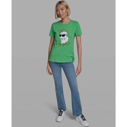 Karl Lagerfeld Paris Women's Short-Sleeve Crewneck T-Shirt
