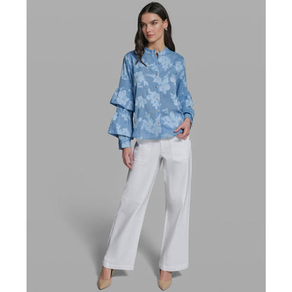 Karl Lagerfeld Paris Women's Long-Sleeve Mock Neck Shirt