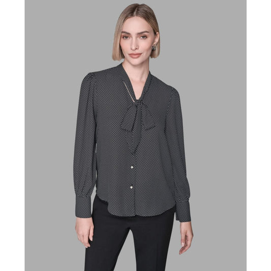 Karl Lagerfeld Paris Women's Long-Sleeve Blouse Top