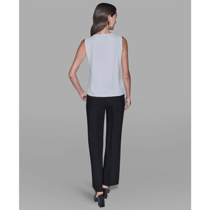 Karl Lagerfeld Paris Women's Sleeveless Bow Detail Top
