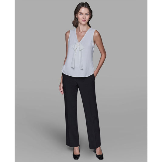 Karl Lagerfeld Paris Women's Sleeveless Bow Detail Top