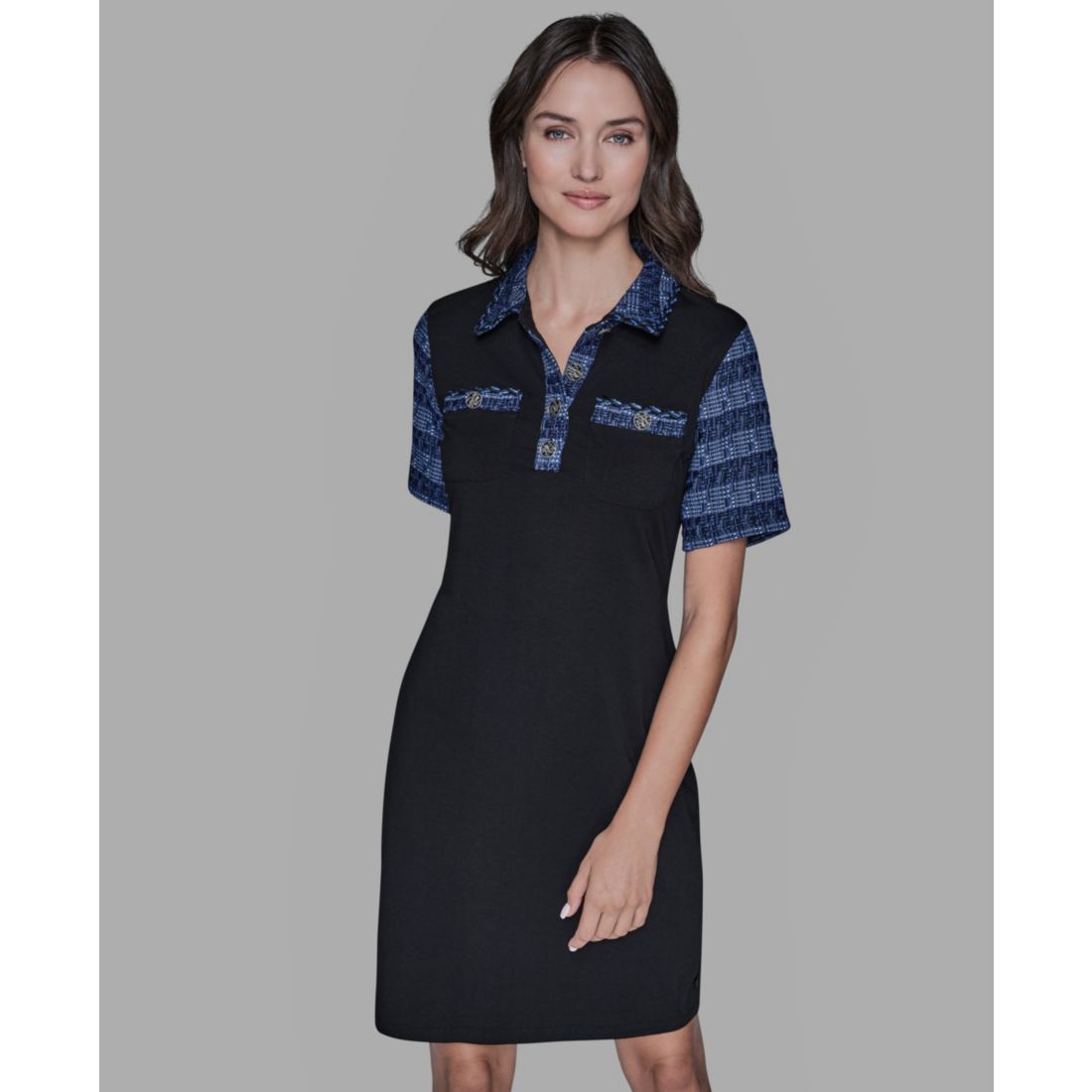 Karl Lagerfeld Paris Women's Polo Collar Pull-On Dress