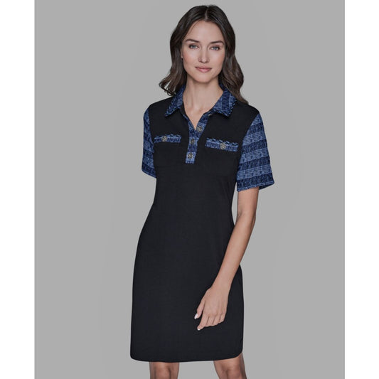 Karl Lagerfeld Paris Women's Polo Collar Pull-On Dress